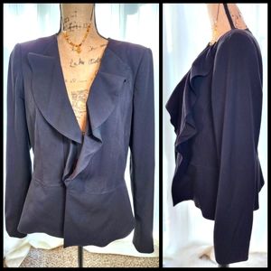 WHBM Single Breasted Ruffle Front Blazer in Size 12